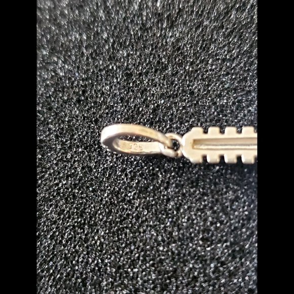 Men Women 925 Sterling Silver Micro Pave Cubic Zirconia Cross Pendant - Picture 5 of 11